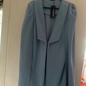 Boohoo Sky Blue Women's Cape Blazer